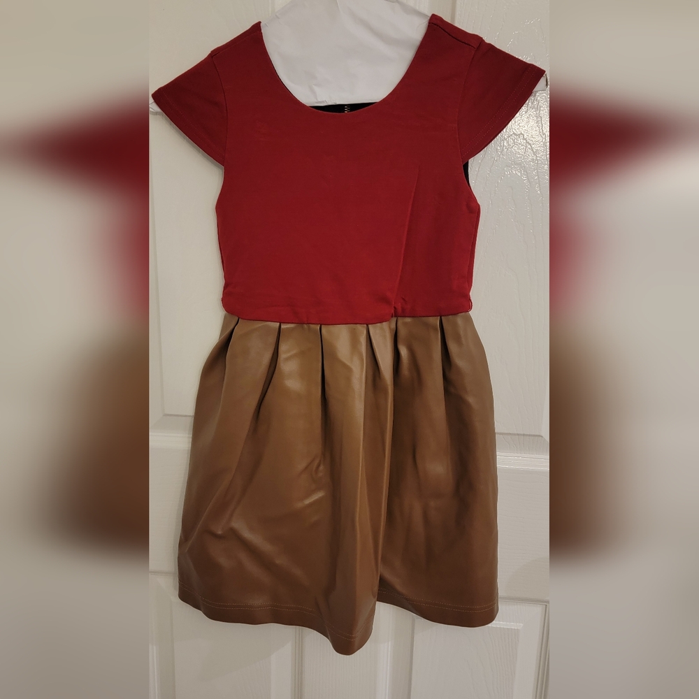 Ruum Scarlet and Chestnut Casual Dress for Kids